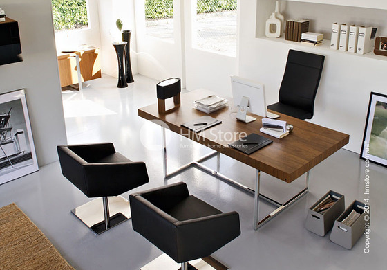 Стол Calligaris Parentesi, Veneer walnut and Metal chromed