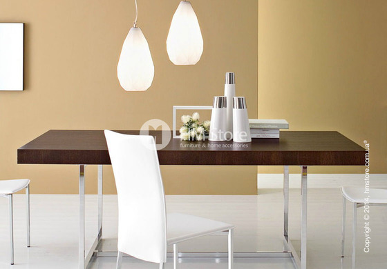 Стол Calligaris Parentesi, Veneer walnut and Metal chromed