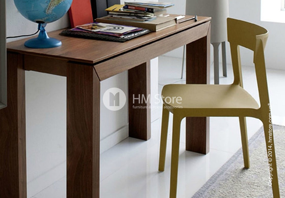 Стол Calligaris Parentesi, Veneer walnut and Metal chromed Стол Calligaris Parentesi, Veneer walnut and Metal chromed