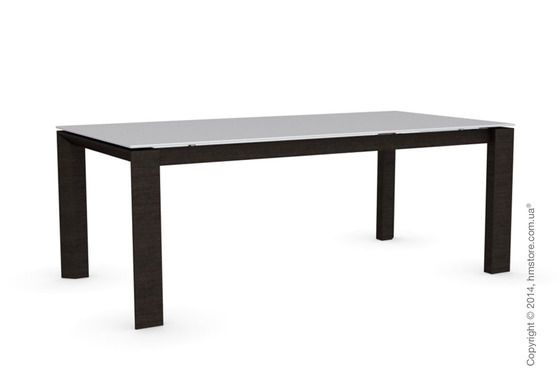 Стол Calligaris Omnia Wood, Frosted tempered glass extrawhite and Veneer wenge