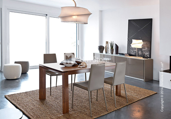 Стол Calligaris Omnia Wood, Frosted tempered glass extrawhite and Veneer wenge Стол Calligaris Omnia Wood, Frosted tempered glass extrawhite and Veneer wenge