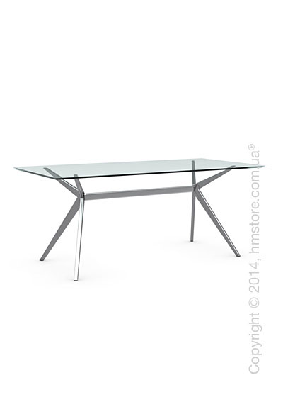 Стол Calligaris Seven L, Tempered glass transparent and Metal chromed