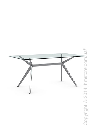 Стол Calligaris Seven M, Tempered glass transparent and Metal chromed