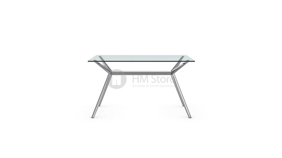Стол Calligaris Seven S, Tempered glass transparent and Metal chromed