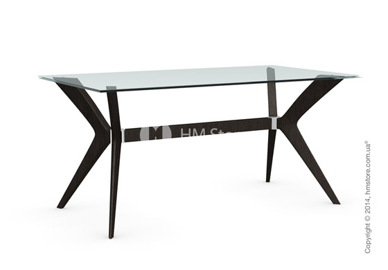 Стол Calligaris Tokyo S, Tempered glass transparent and Solid wood wenge