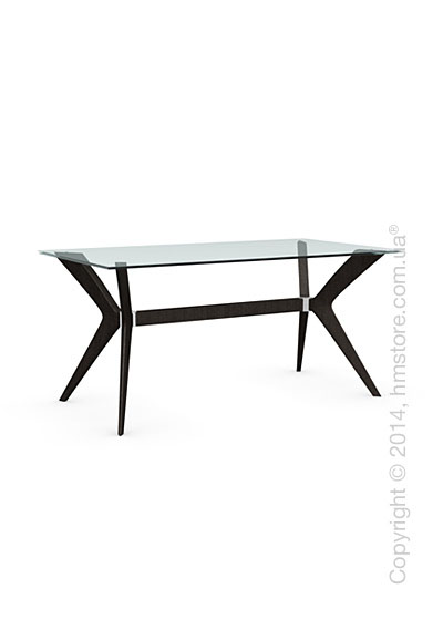 Стол Calligaris Tokyo S, Tempered glass transparent and Solid wood wenge