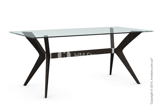 Стол Calligaris Tokyo M, Tempered glass transparent and Solid wood wenge