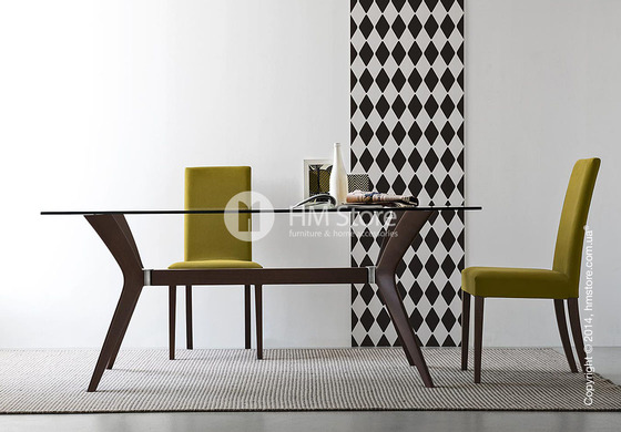 Стол Calligaris Tokyo M, Tempered glass transparent and Solid wood wenge Стол Calligaris Tokyo M, Tempered glass transparent and Solid wood wenge