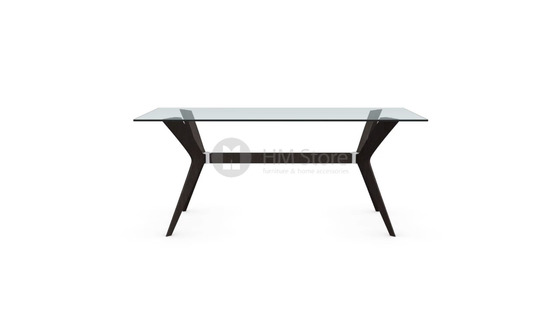 Стол Calligaris Tokyo M, Tempered glass transparent and Solid wood wenge Стол Calligaris Tokyo M, Tempered glass transparent and Solid wood wenge