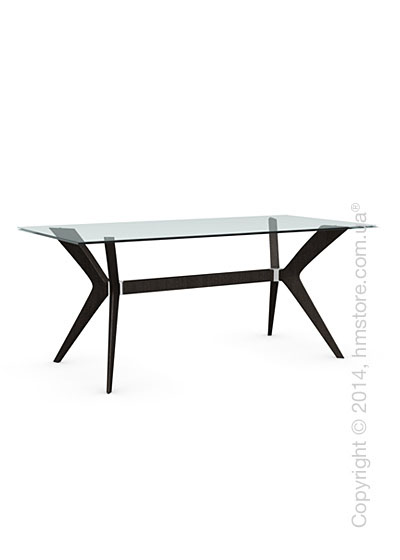 Стол Calligaris Tokyo M, Tempered glass transparent and Solid wood wenge