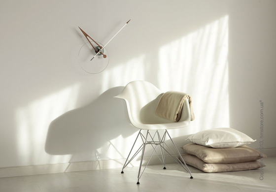 Часы настенные Nomon Cris Wall Clock Walnut, White