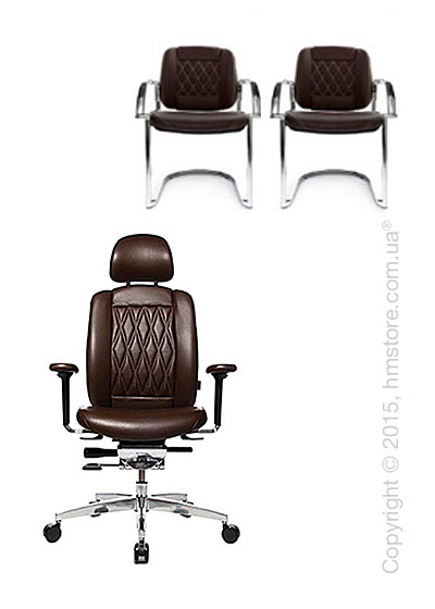 Комплект – кресло Wagner AluMedic Limited S Comfort, два кресла AluMedic Limited S Comfort Visit, Dark Brown