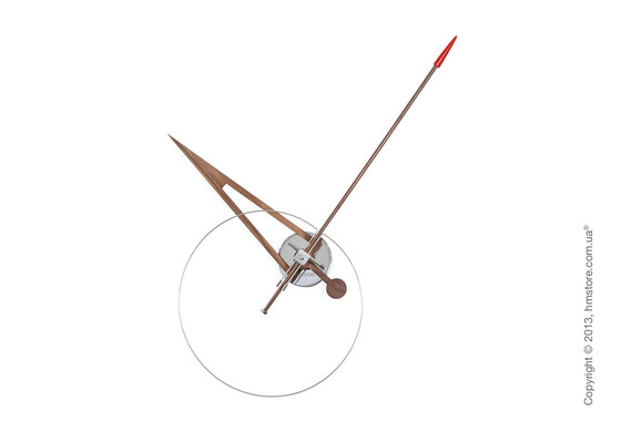 Часы настенные Nomon Cris Wall Clock Walnut, Red