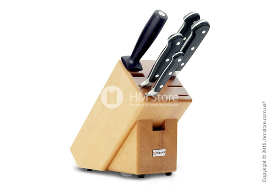 Набор из 5-ти ножей на подставке Wüsthof Knife block коллекция Classic, Black