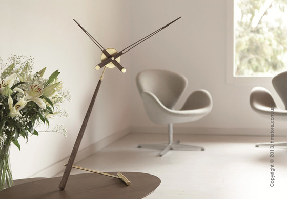 Часы настольные Nomon Puntero Gold N Desktop Clock, Walnut