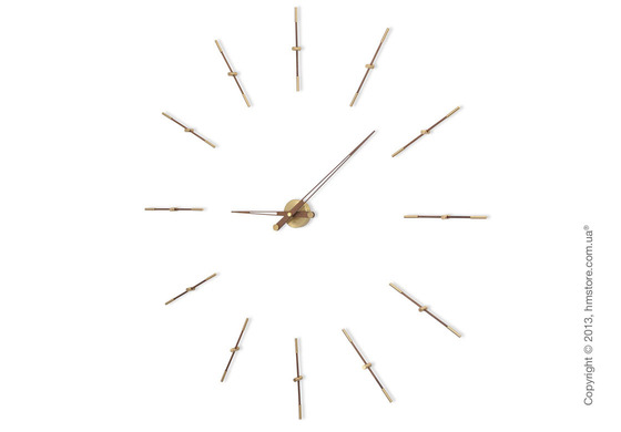 Часы настенные Nomon Merlin Gold 12 N Wall Clock, Walnut