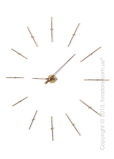 Часы настенные Nomon Merlin Gold 12 N Wall Clock, Walnut