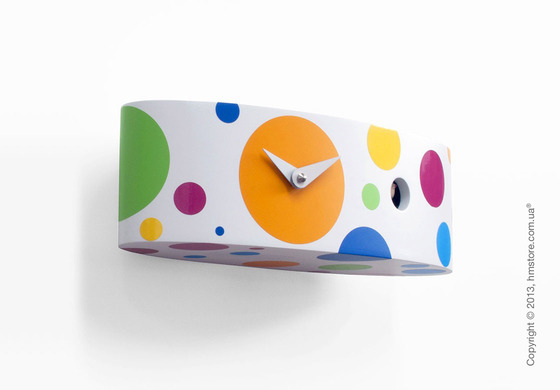 Часы настенные Progetti Pared Ellipse Wall Clock, White and Colored dot