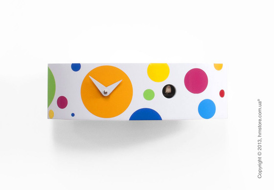 Часы настенные Progetti Pared Ellipse Wall Clock, White and Colored dot