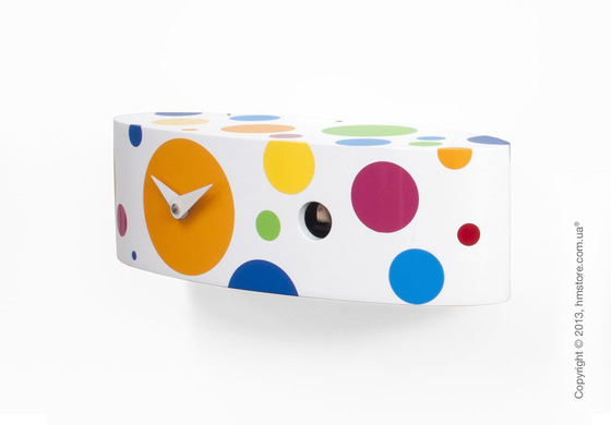 Часы настенные Progetti Pared Ellipse Wall Clock, White and Colored dot