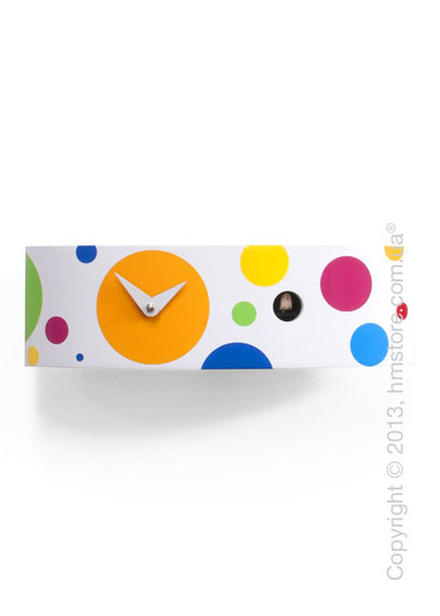 Часы настенные Progetti Pared Ellipse Wall Clock, White and Colored dot