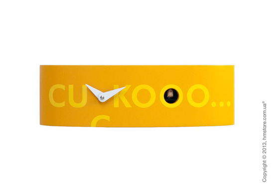 Часы настенные Progetti Pared Ellipse Wall Clock, Orange with Yellow Writing