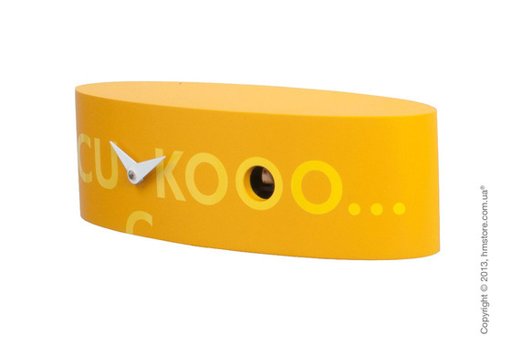 Часы настенные Progetti Pared Ellipse Wall Clock, Orange with Yellow Writing