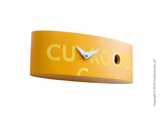 Часы настенные Progetti Pared Ellipse Wall Clock, Orange with Yellow Writing