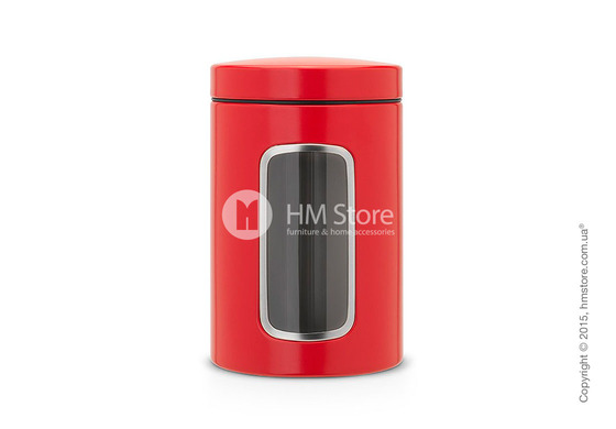 Емкость для хранения сыпучих продуктов Brabantia Window 1,4 л, Passion Red