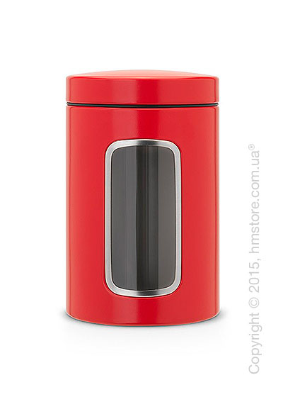 Емкость для хранения сыпучих продуктов Brabantia Window 1,4 л, Passion Red