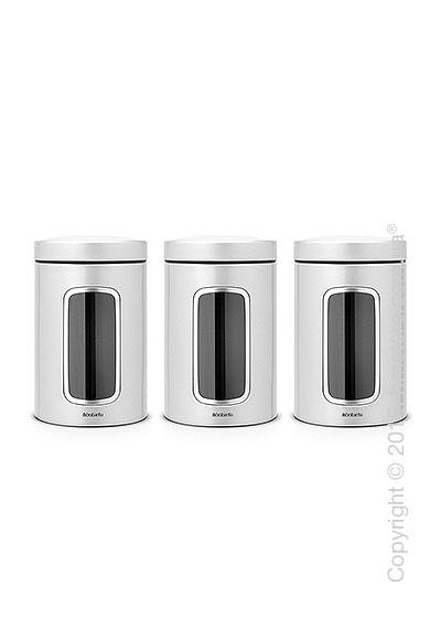 Набор емкостей для хранения сыпучих продуктов Brabantia Window 1,4 л, Metallic Grey