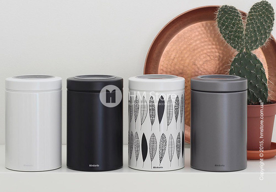 Емкость для хранения сыпучих продуктов Brabantia Window Lid 1,4 л, Pauline Black