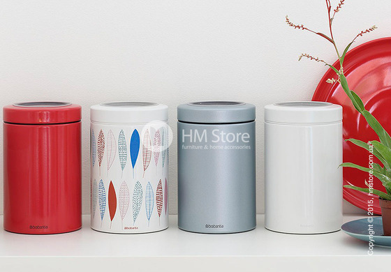 Емкость для хранения сыпучих продуктов Brabantia Window Lid 1,4 л, Pauline Colour