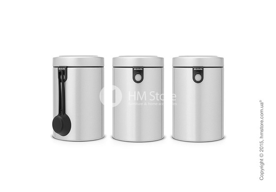 Набор емкостей для хранения сыпучих продуктов Brabantia Window 1,4 л, Metallic Grey