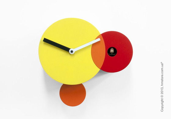 Часы настенные Progetti Pared Kandinsky Wall Clock, Yellow and Red