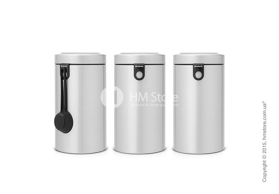 Набор емкостей для хранения сыпучих продуктов Brabantia Window 1,7 л, Metallic Grey