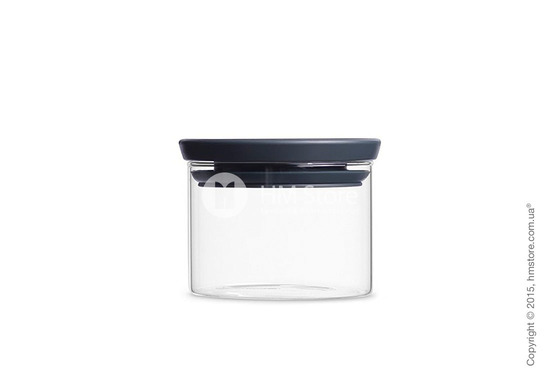Емкость для хранения сыпучих продуктов Brabantia Stackable Glass Jar 0,3 л, Dark Grey