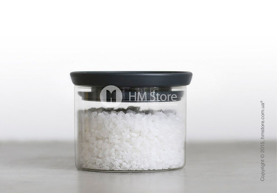 Емкость для хранения сыпучих продуктов Brabantia Stackable Glass Jar 0,3 л, Dark Grey