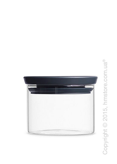 Емкость для хранения сыпучих продуктов Brabantia Stackable Glass Jar 0,3 л, Dark Grey