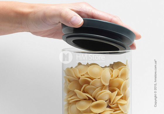 Емкость для хранения сыпучих продуктов Brabantia Stackable Glass Jar 0,6 л, Dark Grey