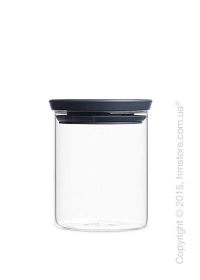 Емкость для хранения сыпучих продуктов Brabantia Stackable Glass Jar 0,6 л, Dark Grey