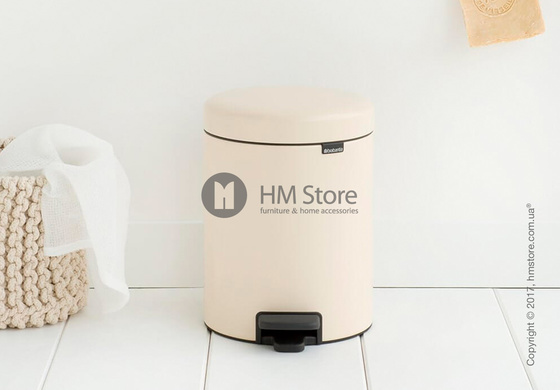 Ведро для мусора Brabantia Pedal Bin NewIcon 5 л, Almond