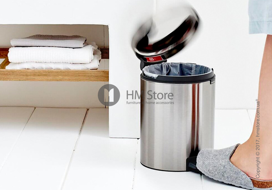 Ведро для мусора Brabantia Pedal Bin NewIcon 5 л, Matt Steel