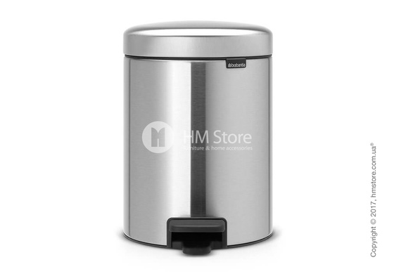 Ведро для мусора Brabantia Pedal Bin NewIcon 5 л, Matt Steel Fingerprint Proof