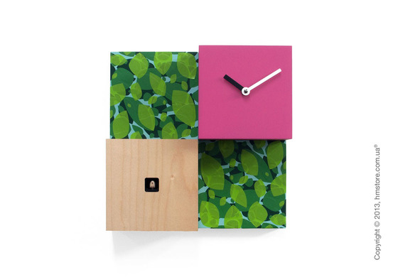 Часы настенные Progetti CentralPark Wall Clock, Green and Purple