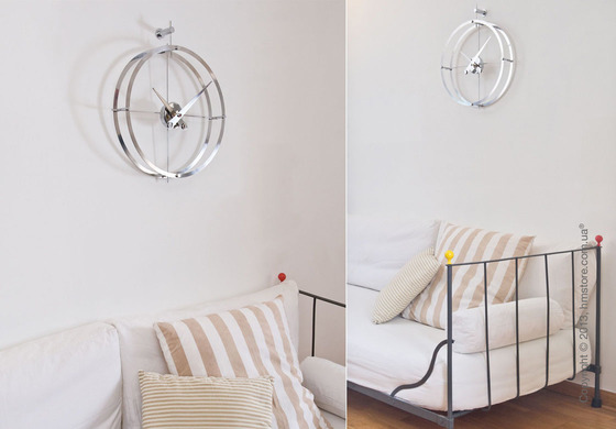 Часы настенные Nomon 2 Puntos Wall Clock, Steel