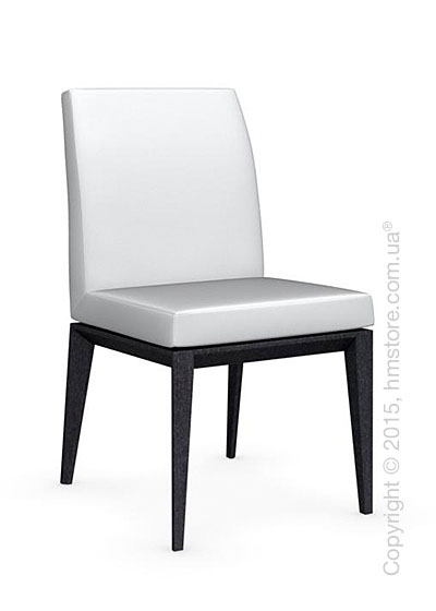 Стул Calligaris Bess Low, Solid wood graphite beech stained and Leather optic white