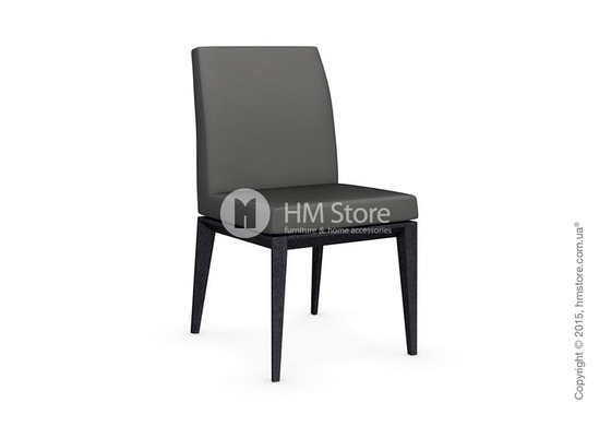 Стул Calligaris Bess Low, Solid wood graphite beech stained and Leather taupe