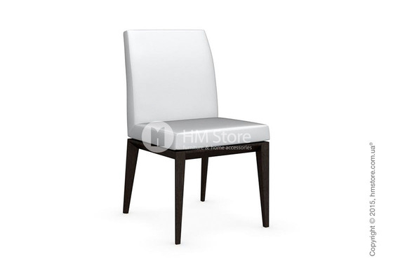 Стул Calligaris Bess Low, Solid wood wenge beech stained and Leather optic white