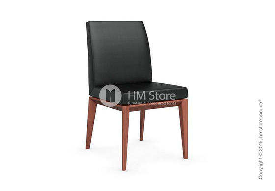 Стул Calligaris Bess Low, Solid wood walnut beech stained and Gummy coating black